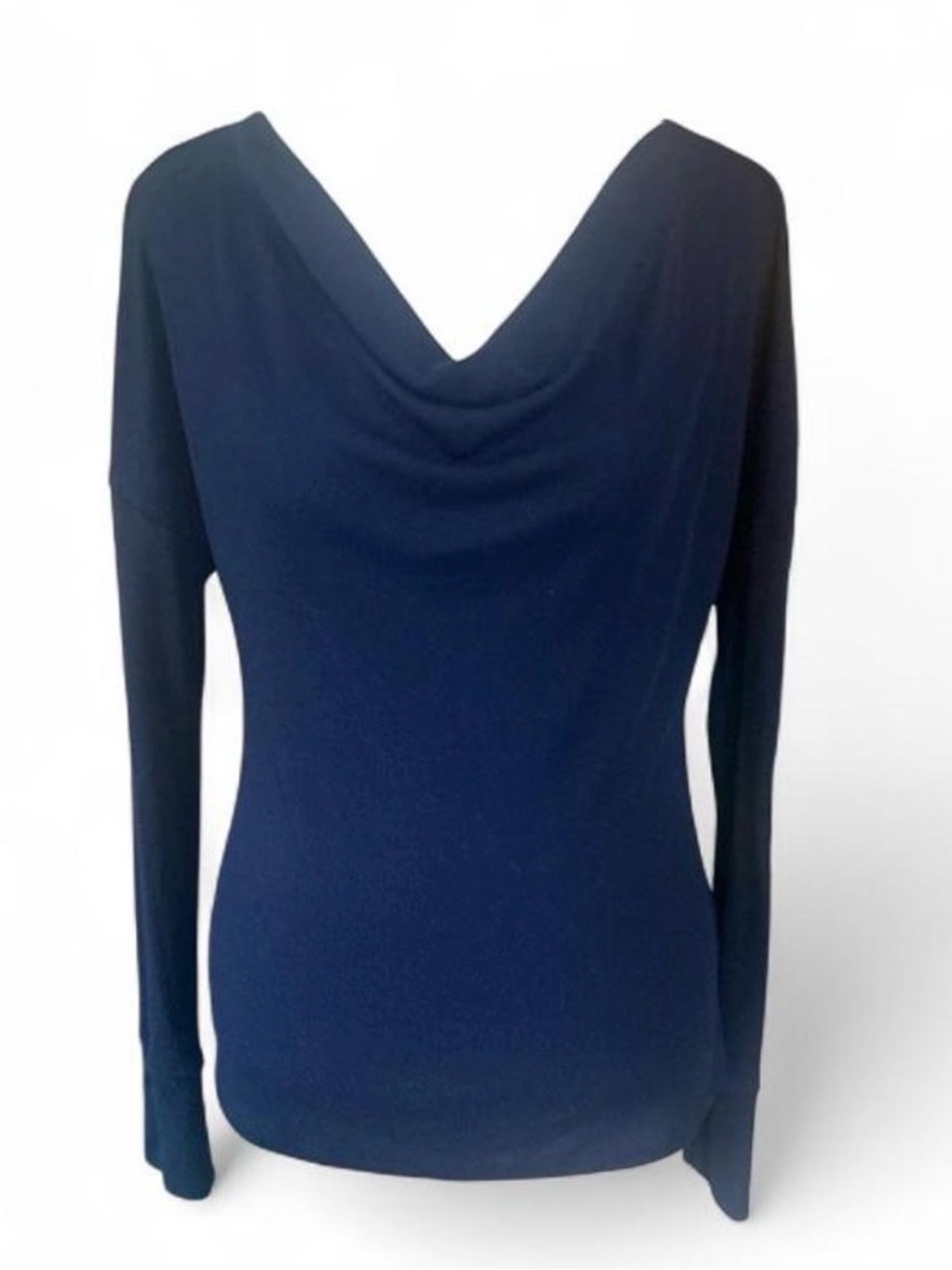 a.n.a Navy Long-Sleeve Cowl Neck Top